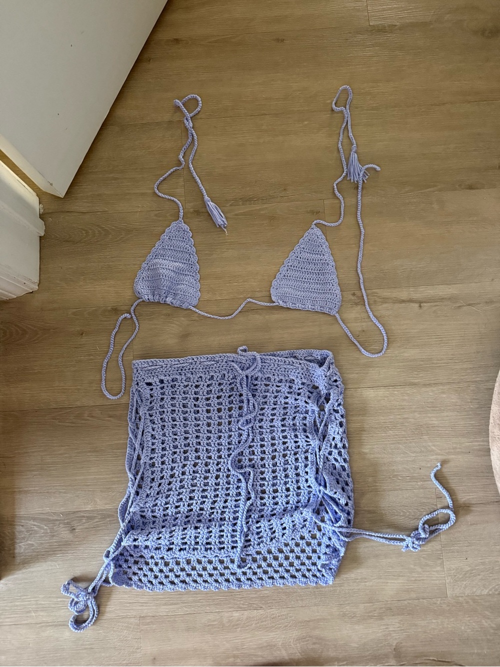 Hot & Delicious Lavender Crochet Bikini Set